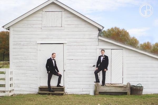 Wedding day portrait of my two amazing grooms. Spectacular black tie wedding and masquerade ball at Fearrington House. Chapel Hill, NC. 2015