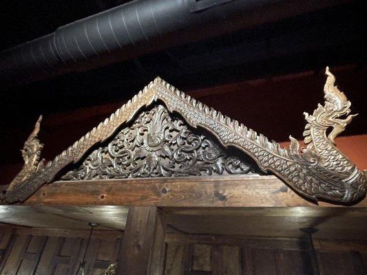 Hand-craved wood dragon