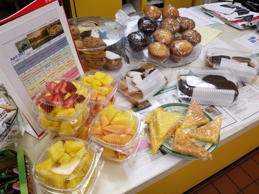 Fresh Fruit,pastries.....Lemon bars.