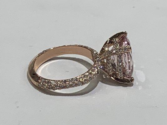 Rose Gold Diamond Morganite Ring