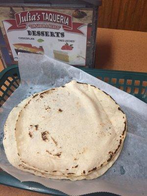 Fresh handmade on site Tortillas