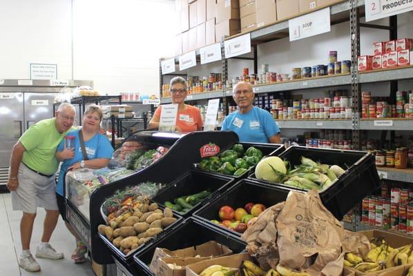 Volunteers in the food pantry.