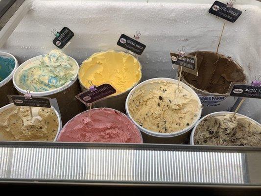 Selection of ice cream