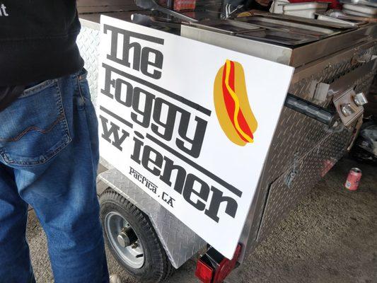 The Foggy Wiener hot dog cart