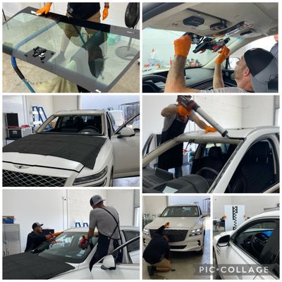 Genesis GV80 windshield replacement with ADAS re-calibration