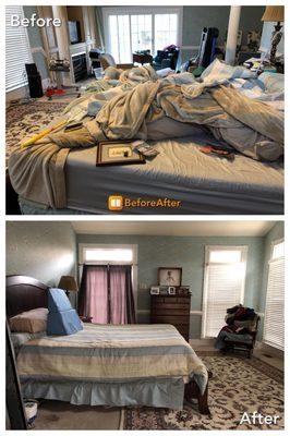 bedroom cleaning and organizing