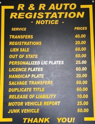 R And R Auto Registration