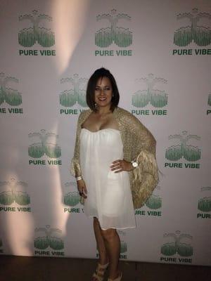 Vegas style white party dress! Thanks to Diva's!