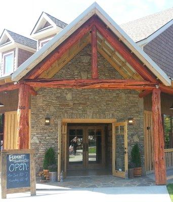 Elkmont's Timber framed entrance