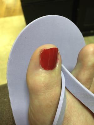 Pedicure done at Solitude, not impressed- low quality.