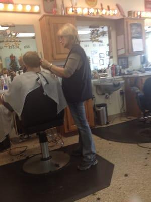 Cindy Melton at hair Tailors.