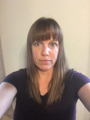 Bangs, long layers, low lights and a blow out! I was very happy with the results!