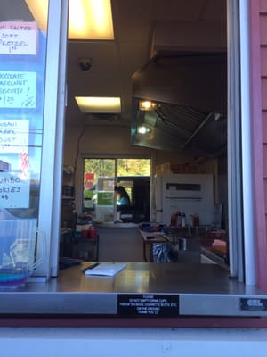 inside the drive thru window