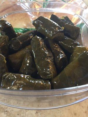 Stuffed vegetarian grape leaves.