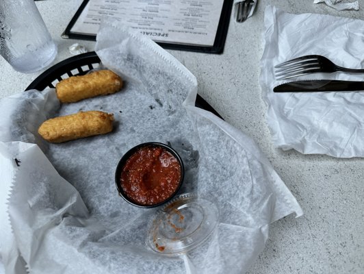 What's left of the mozzarella sticks