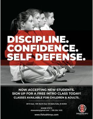 Three words cam make such a difference:  Discipline, Confidence, Self Defense. Sign up today!