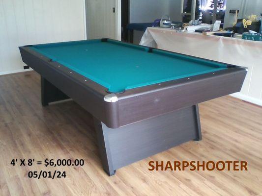 Sharpshooter 8' Slate Pool Table, new, delivered and assembled, Oahu ground level, no stairsteps.