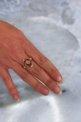 Custom made gold and sunstone ring