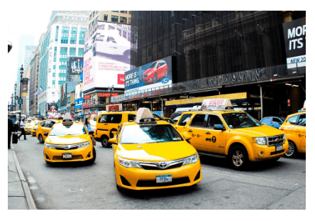 We have many taxi cabs to pick you up in a hurry.