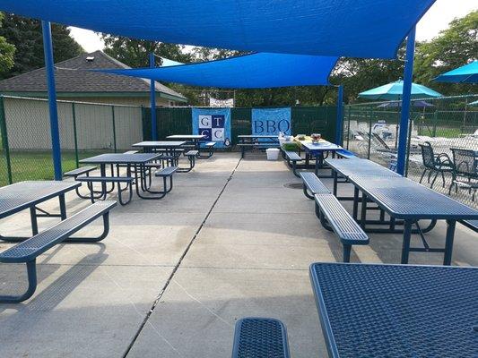 Our shaded eating area.