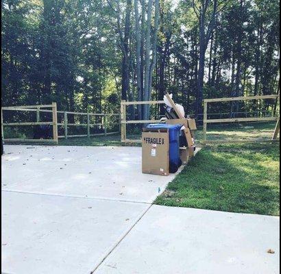 Bare stock framing of fence we did.