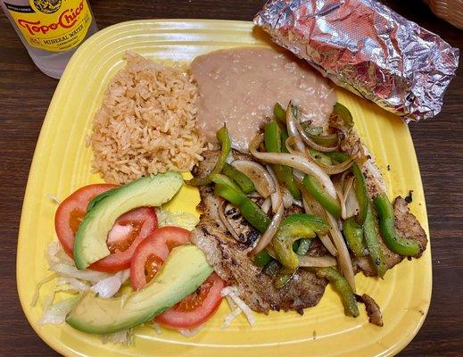 Grilled Tilapia with rice & beans. Light and tasty!