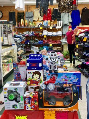 We sell toys, men and women clothing, purses, and other items sold at malls!