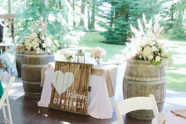 Sweetheart Table with Rustic Details.