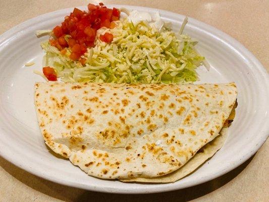 Grilled shrimp quesadilla