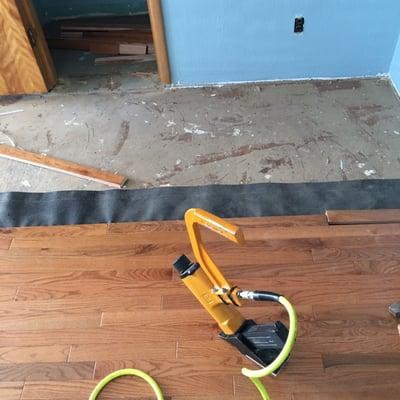 Hardwood floor installation