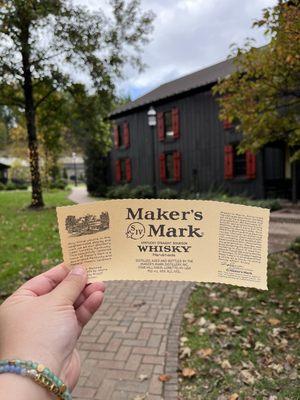 Whisky label in main courtyard