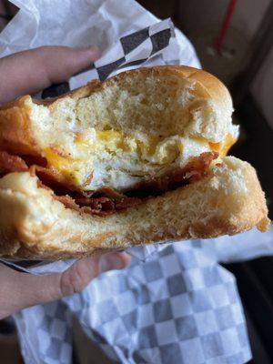 Two egg Sammy with Bacon