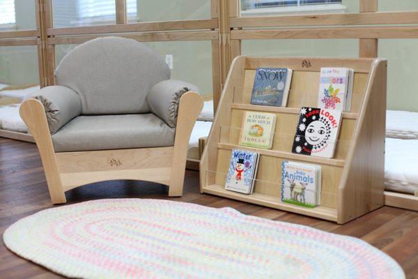 A glance inside the classroom. A quiet library area for children to explore the world of literature.