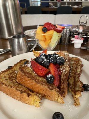 French Toast breakfast with fresh fruit