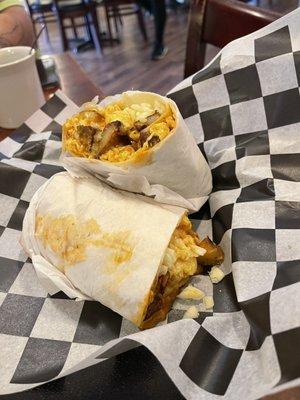 Buffalo chicken breakfast wrap