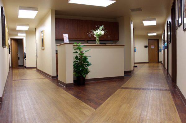 Inside photo of facility that is kept clean and decorated in the act to make patients feel comfortable.