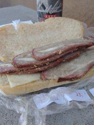 Tri-Tip with Jack Cheese side of bbq sauce