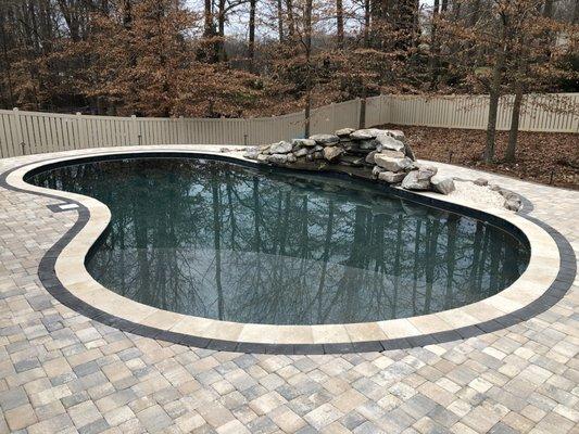 Concrete Pool with Cascade