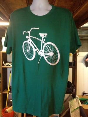 Ghost bike shirt. The back says " Not here for a long time, I'm here for a good time."