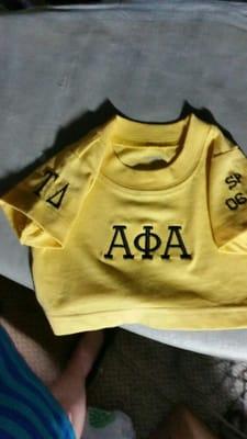 A monogrammed teddy bear jersey for a friend is quick gift!