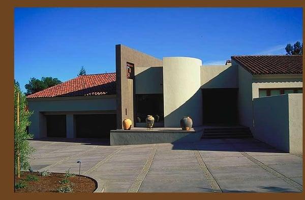 A contemporary Mexican Style Home in Monte Sereno, California.  Also recognized as Essential or Romantic Style inspired by Lu...