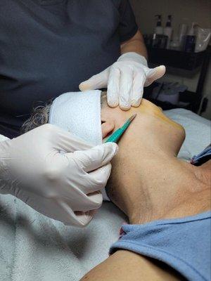 Dermaplaning by one of our expert estheticians. See you soon!