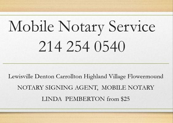 Mobile Notary Services & Notary Signing Agent 214 254 0540