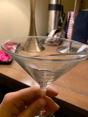 Dirty dirty martini glass