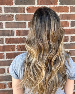 Balayage highlights for low maintenance blonde