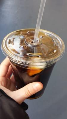 iced coffee 16oz. quite strong.