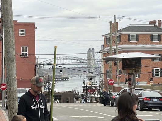 View of the Naval harbor and the bridge connecting Maine with New Hampshire