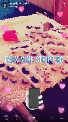 Faux mink strips