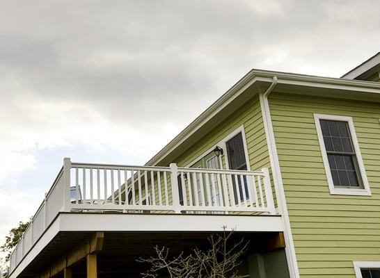 James Hardie Lap Siding and Wolf composite decking - Rhinebeck Gardens job in Rhinebeck, NY