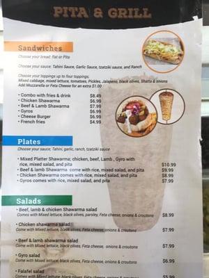 Chose from our menu. Beef shawarma, chicken shawarma, falafel and many more!